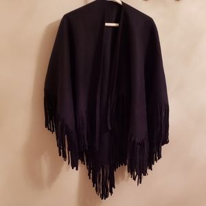 Navy felt shawl - NWOT Small Medium